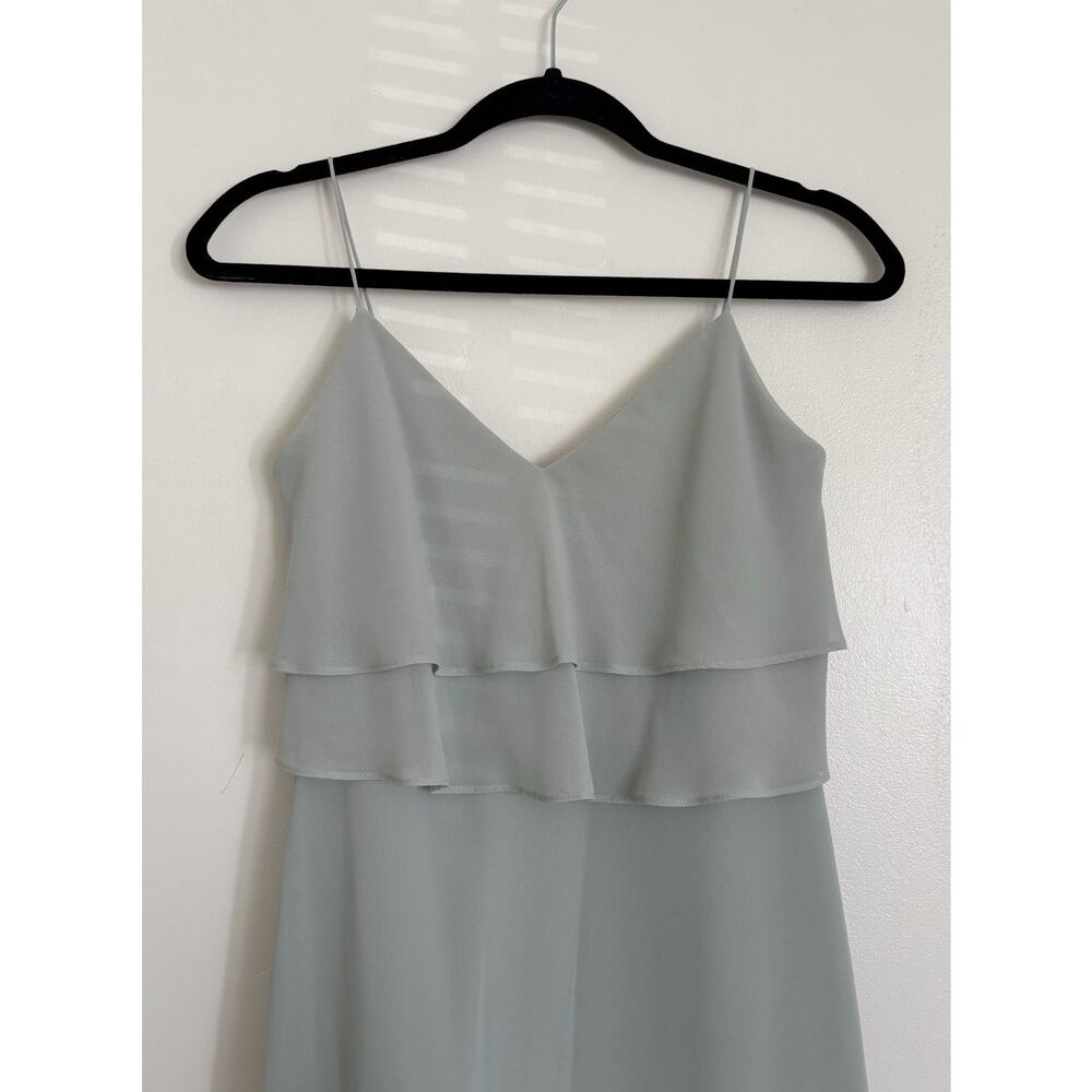 Light Blue Jenny Yoo Como Bridesmaid Chiffon Ruffle Tiered Dress 4 - Picture 2 of 11